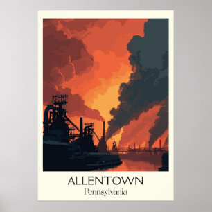Allentown Pennsylvania Vintage Kunst der Industrie Poster