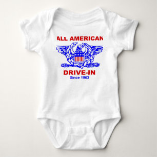 Aller amerikanische HAMBURGER Antrieb in Baby Strampler