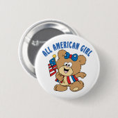 Aller amerikanische Mädchen-Bär Button (Vorne & Hinten)
