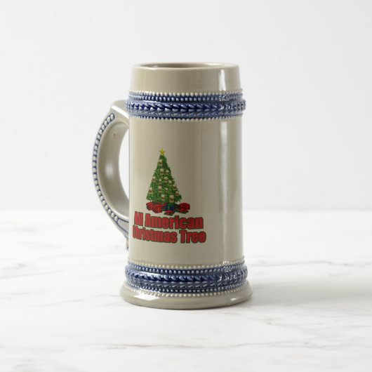 Aller amerikanische Weihnachtsbaum mit Bier Bierglas (Vorderseite Links)