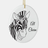 "Aller Charme!" Reizender Zebra-schwarzes u. Keramik Ornament (Rechts)