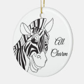 "Aller Charme!" Reizender Zebra-schwarzes u. Keramik Ornament (Links)