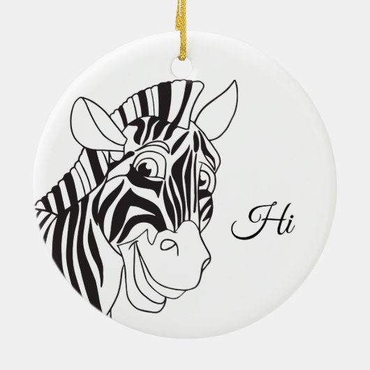"Aller Charme!" Reizender Zebra-schwarzes u. Keramik Ornament (Hinten)