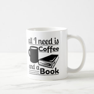 Aller, den ich benötige, ist Kaffee und ein Buch Kaffeetasse