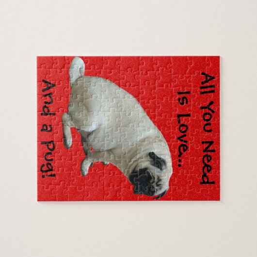 Aller, den Sie benötigen, ist Liebe… und ein Mops! Puzzle (Horizontal)