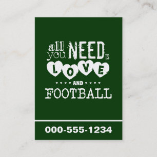 Aller, den Sie benötigen, ist Liebe und Fußball Visitenkarte