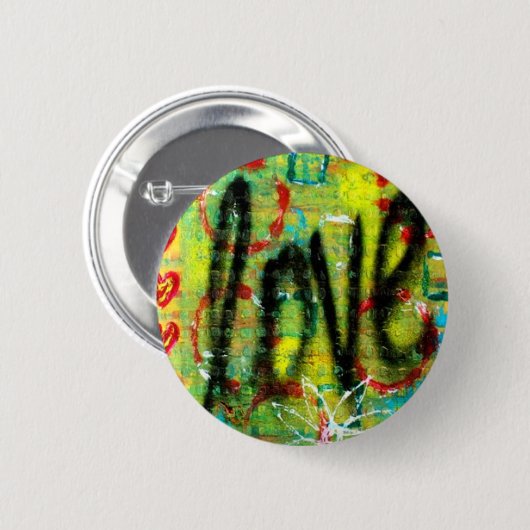 Aller es beginnt mit Liebe-Knopf Button (Vorne & Hinten)