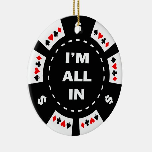 Aller ich bin im Poker-Chip Keramikornament (Rechts)