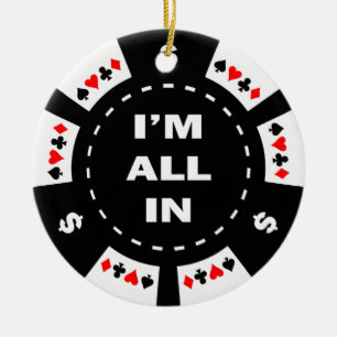 Aller ich bin im Poker-Chip Keramikornament