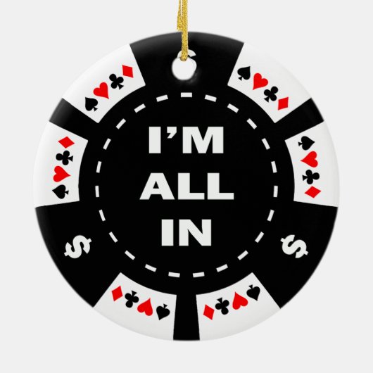 Aller ich bin im Poker-Chip Keramikornament (Hinten)