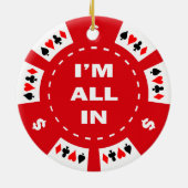 Aller ich bin im roten Poker-Chip Keramik Ornament (Hinten)