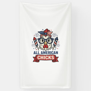 Aller Patriotischen Hühner Vector Design Banner