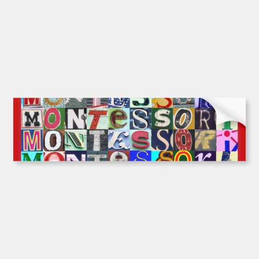 Aller Zeichen-Punkt zu Montessori! Autoaufkleber (Vorne)