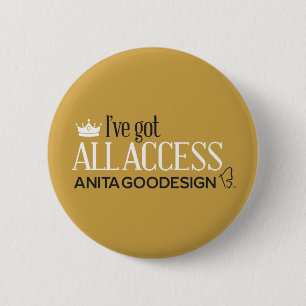 Aller Zugangs-Verein-Knopf (Gold) Button