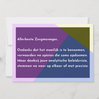Allerbeste Zorgmanager Dankeskarte