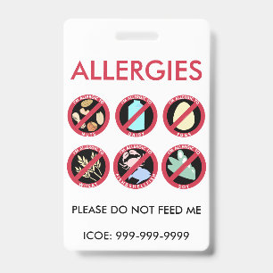 Allergen-Allergie-Symbol-Alarm der Ausweis