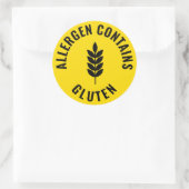 Allergen Contains Gluten Warning Sticker Food Labe (Tasche)