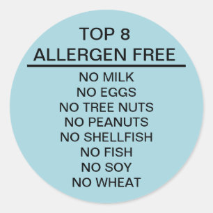 Allergen der Spitzen-8 geben frei Runder Aufkleber