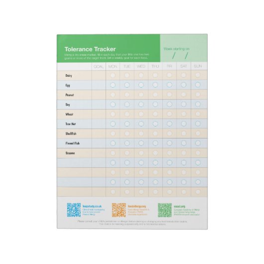 Allergen Intro Tracker US Notizblock (Rotiert)
