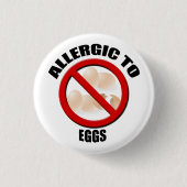 Allergic to Eggs Medical Alert Warning Sml Button (Vorderseite)