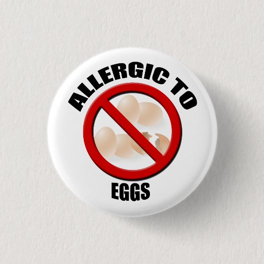 Allergic to Eggs Medical Alert Warning Sml Button (Vorderseite)