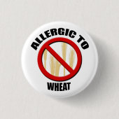 Allergic Wheat Alergy Medical Alert Warning Small Button (Vorderseite)