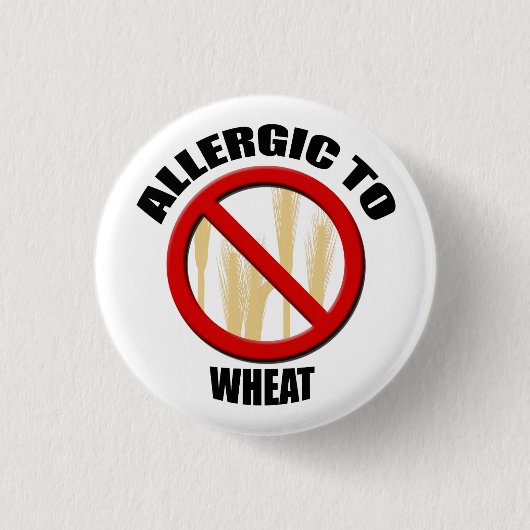 Allergic Wheat Alergy Medical Alert Warning Small Button (Vorderseite)