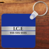 Allergie Alarm DIY allergisch gegen blaues SILVER Schlüsselanhänger (Rückseite)