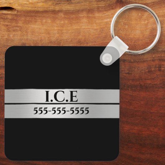 Allergie Alarm DIY allergisch gegen SILVER caduceu Schlüsselanhänger (Rückseite)