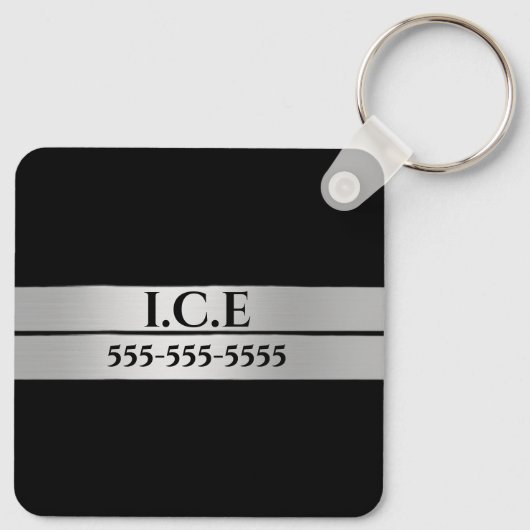 Allergie Alarm DIY allergisch gegen SILVER caduceu Schlüsselanhänger (Rückseite)