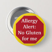 Allergie-Alarm: Kein Gluten Button (Vorne & Hinten)