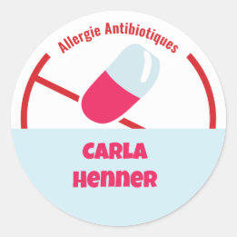 Allergie Antibiotioques Klassischer Rundsticker Runder Aufkleber