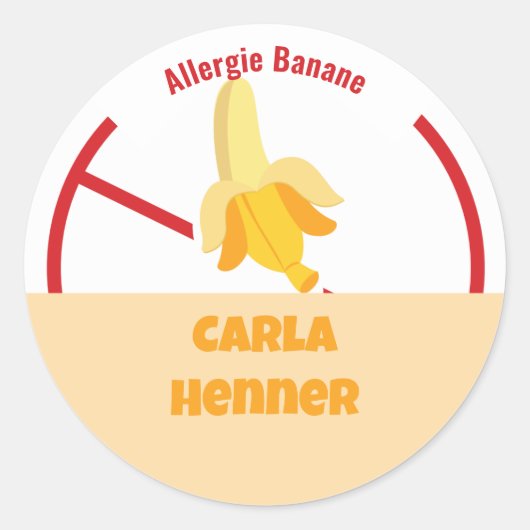 Allergie Banane Classic Round Sticker (Vorderseite)