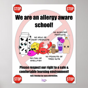 Allergie-bewusstes Schulplakat Poster