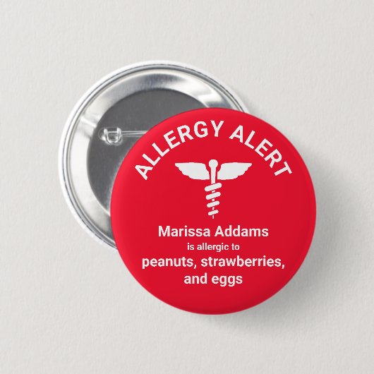 Allergie Button (Vorne & Hinten)