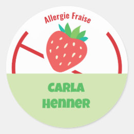 Allergie Fraise Runder Aufkleber
