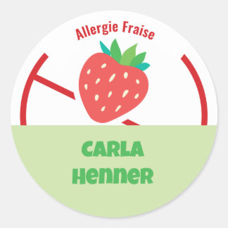 Allergie Fraise Runder Aufkleber
