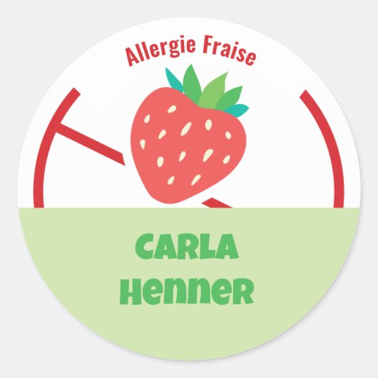 Allergie Fraise Runder Aufkleber (Vorderseite)