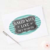 Allergie gebacken mit Liebe, nicht Erdnüsse Nut fr Ovaler Aufkleber (Umschlag)