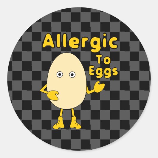 Allergie gegen Eier Runder Aufkleber (Vorderseite)