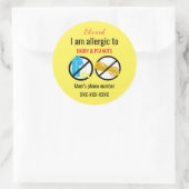 Allergie gegen Erdnüsse und Milchkinder Personalis Runder Aufkleber (Tasche)