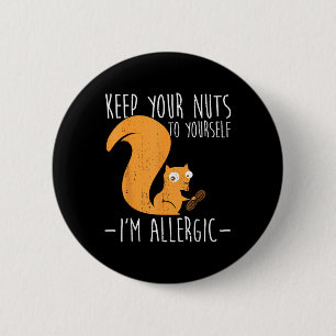 Allergie gegen Nüsse I Eichhörnchen Lebensmittelal Button