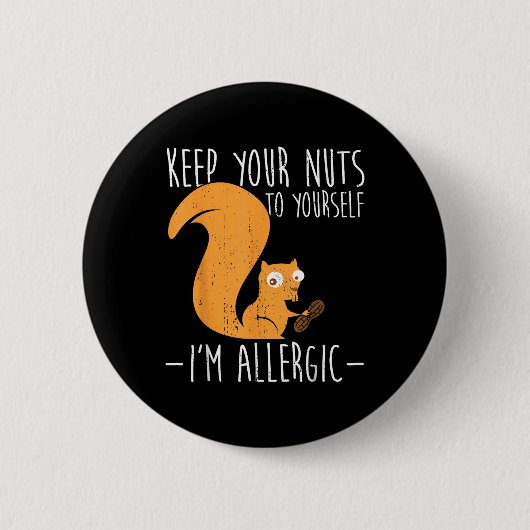 Allergie gegen Nüsse I Eichhörnchen Lebensmittelal Button (Vorderseite)
