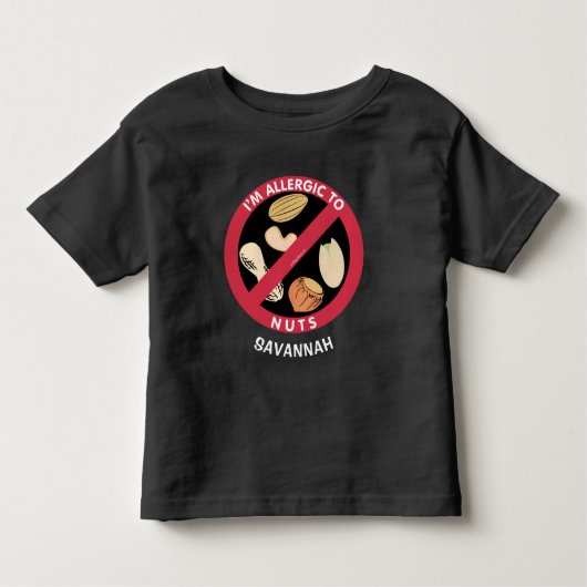 Allergie gegen Nüsse Kids Allergie Personalisiert Kleinkind T-shirt (Vorderseite)