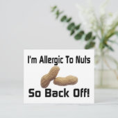 Allergie gegen Nüsse Postkarte (Stehend Vorderseite)