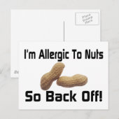 Allergie gegen Nüsse Postkarte (Vorne/Hinten)