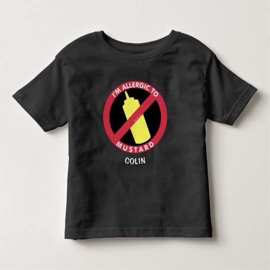 Allergie gegen Senf Kids Allergie Personalisiert Kleinkind T-shirt (Vorderseite)