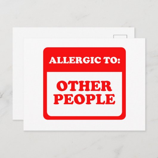Allergie gegenüber anderen Menschen Postkarte (Vorne/Hinten)