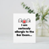 Allergie gegenüber der Bar-Prüfung Postkarte (Stehend Vorderseite)
