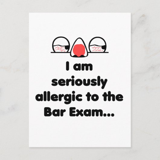 Allergie gegenüber der Bar-Prüfung Postkarte (Vorderseite)